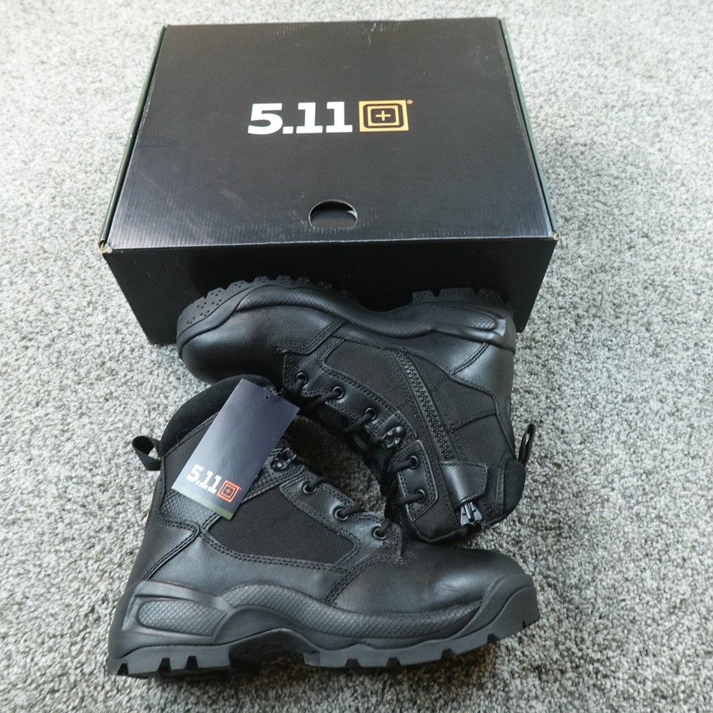 NEW 5.11 Tactifcal Boots Mens 9.5 Black Atac 2.0 6" Side Zip 12394ABR Combat EMS
